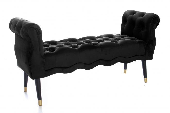 Bancheta Viana, negru, 120x38x60 cm [3]