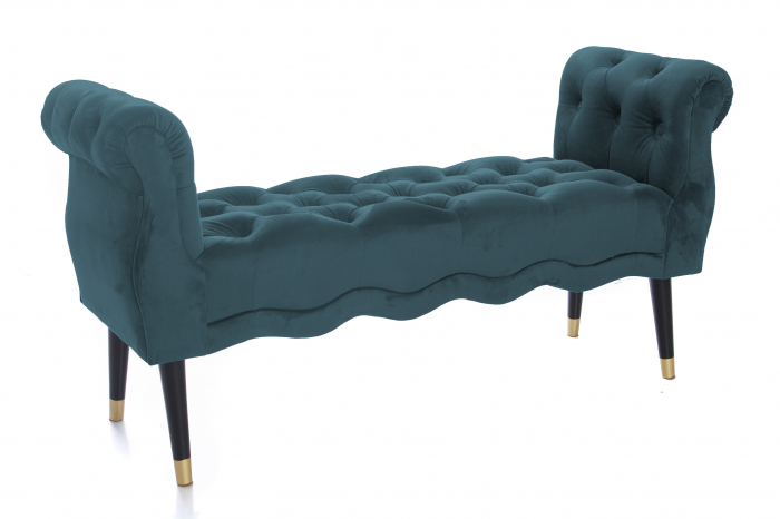 Bancheta Viana, albastru verzui, 120x38x60 cm [3]