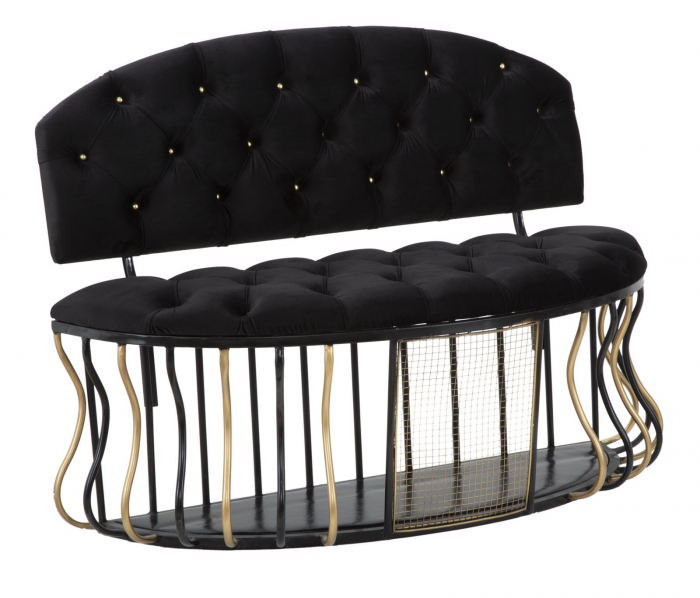 Bancuta GLAM negru auriu(cm) 128X57X90