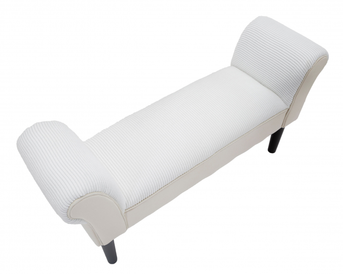 Bancuta, lemn/poliester, crem/negru, 102X31X51  cm [4]