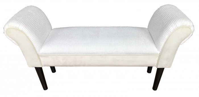 Bancuta, lemn/poliester, crem/negru, 102X31X51  cm [2]