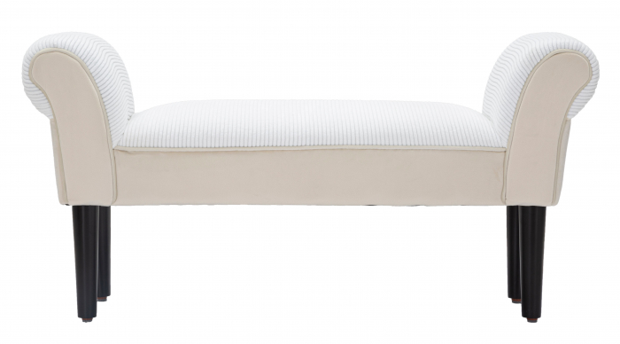 Bancuta, lemn/poliester, crem/negru, 102X31X51  cm [3]