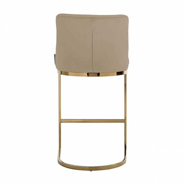Scaun de bar Bolton catifelat bej/ auriu, protectie foc [3]
