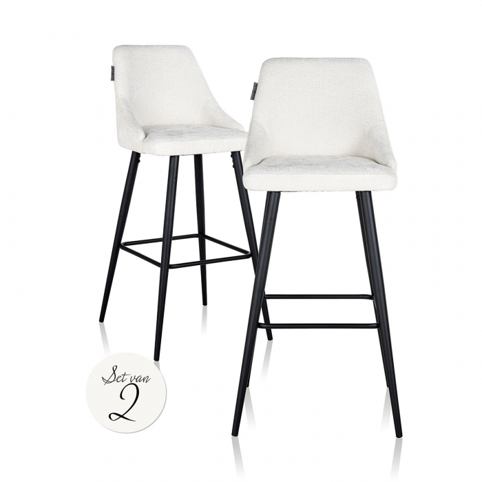 Bar stool Brooke white unicorn (set of 2) (Unicorn 02 white)