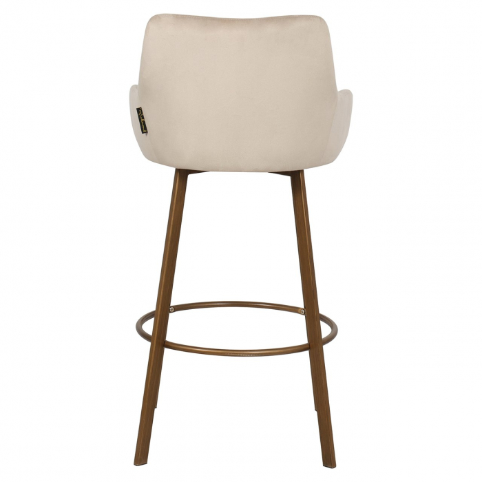 Set 2 scaune de bar Cressida spatar inalt, kaki, 52x54x109 cm [3]