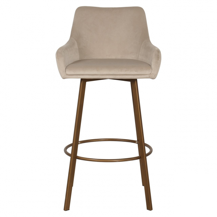 Set 2 scaune de bar Cressida spatar inalt, kaki, 52x54x109 cm [5]