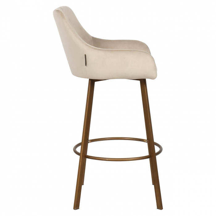 Set 2 scaune de bar Cressida spatar inalt, kaki, 52x54x109 cm [2]