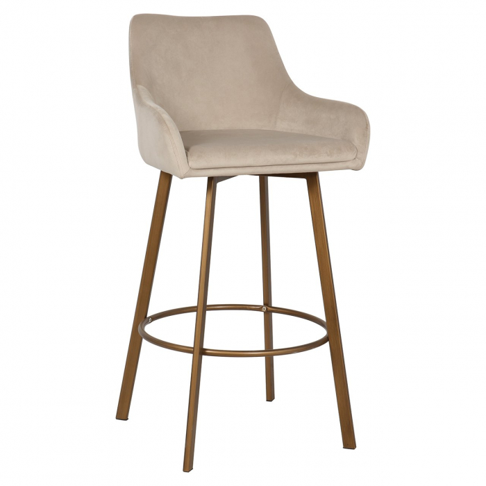 Set 2 scaune de bar Cressida spatar inalt, kaki, 52x54x109 cm [4]