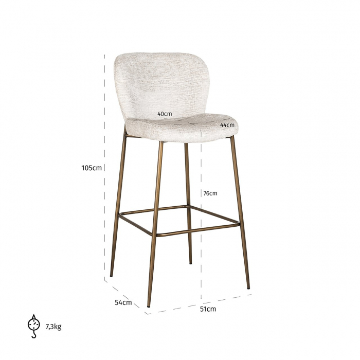 Scaun de bar Darby crem [5]