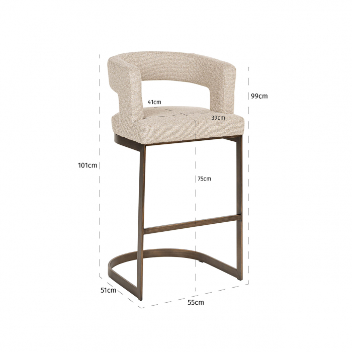 Scaun de bar Ellis (Biscotti), Dims: 101.0 x 55.0 x 51.0 cm [5]