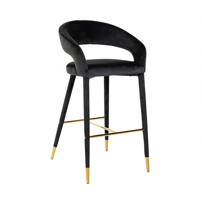 Bar stool Gia antraciet velvet fire retardant (FR-Quartz 801 Antraciet)