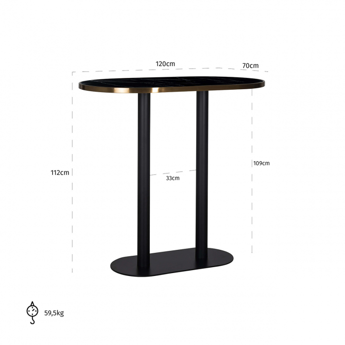 Masa de bar Zenza oval [5]