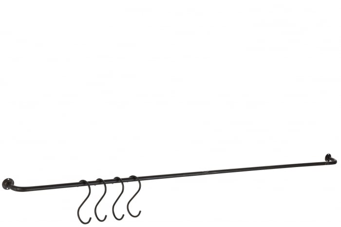 Bara metal, Metal, Negru, 153.5x4x8 cm [2]
