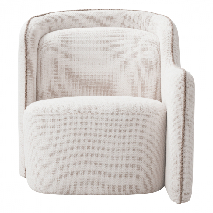 Bariera Fotoliu,ului Dreapta Lyssa off-white, Dims: W. 77 | D. 100 | H. 82.5 | SD. 59 | SH. 39.5 | AH. 56  (CM) [2]