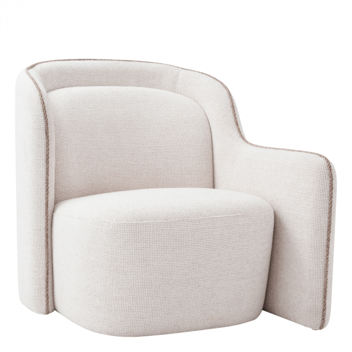 Bariera Fotoliu,ului Dreapta Lyssa off-white, Dims: W. 77 | D. 100 | H. 82.5 | SD. 59 | SH. 39.5 | AH. 56  (CM) [3]
