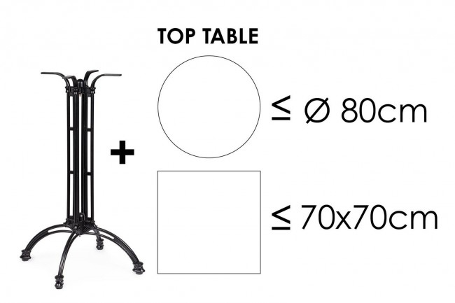Baza de masa Tiche din Aluminiu, 108 Cm H [5]
