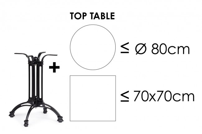 Baza de masa Tiche din Aluminiu, 72 Cm H [5]
