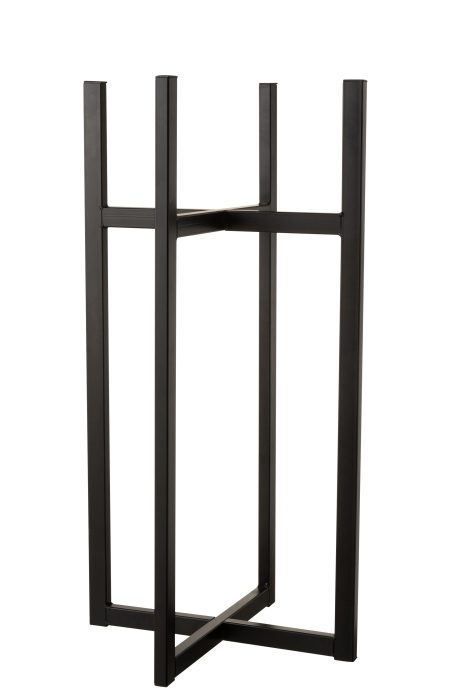 Baza ghiveci, Metal, Negru, 42.8x42.8x83 cm [1]