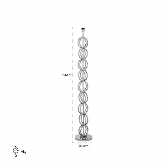 Baza lampadar Bliss, Otel inoxidabil, Argintiu, 156x25x25 cm [3]