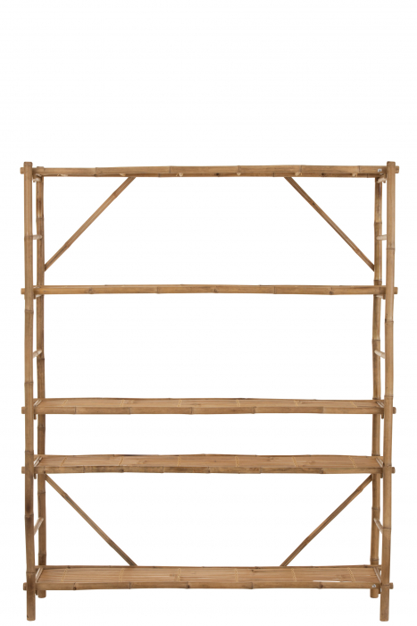 Biblioteca Bamboo, Fibre naturale, Maro, 160x40x195 cm [2]