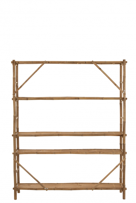 Biblioteca Bamboo, Fibre naturale, Maro, 160x40x195 cm [4]