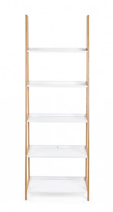 Biblioteca BROOKLYN, lemn, alb, 62.5x40x180cm [3]