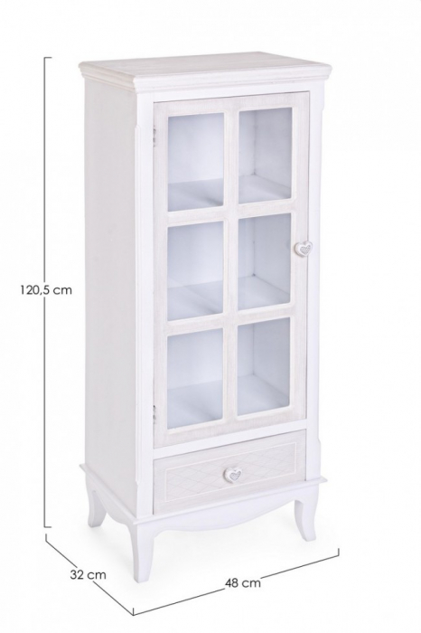 Biblioteca Charlene, Lemn, Alb, 48x32x120.5 cm [2]
