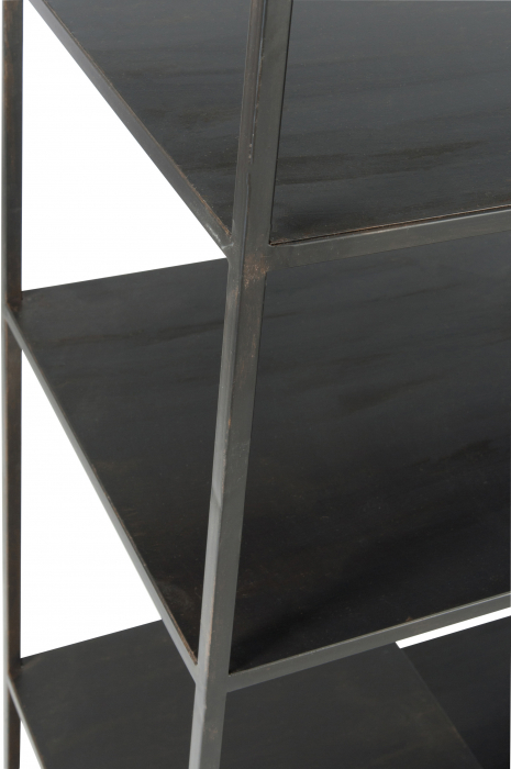 Biblioteca cu 6 niveluri, Metal/Fier, Negru, 101x39x185.4 cm [5]