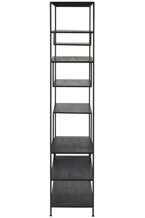 Biblioteca cu 6 niveluri, Metal/Fier, Negru, 101x39x185.4 cm [3]
