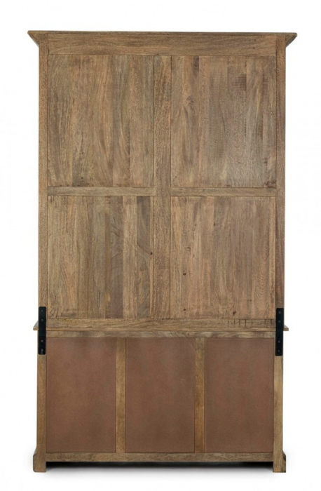 Biblioteca cu scara Domitille, Lemn de mango, Maro, 143.5x40.6x233.7 cm  [4]