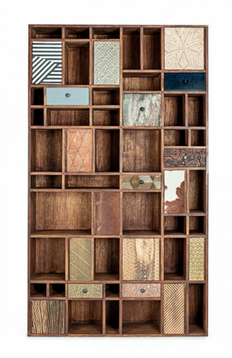Biblioteca Dhaval, Lemn, Natural, 115x30x200 [3]