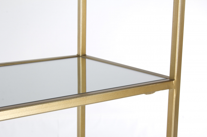 Biblioteca Elenor, Otel/Sticla, Oglinda/Auriu, 66x25.5x176 cm [4]
