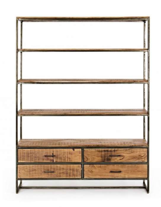 Biblioteca Elmer, Lemn, Natural, 145x35x190 [3]