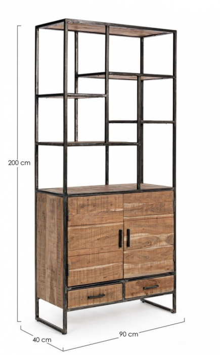 Biblioteca Elmer, Lemn, Natural, 90x40x200 [2]
