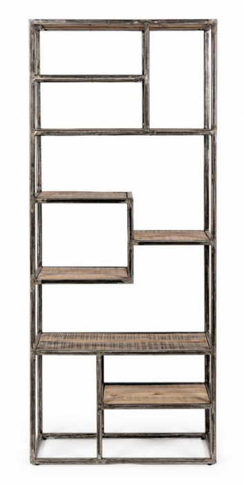 Biblioteca Elmer, Metal, Negru, 70x35x170 [3]