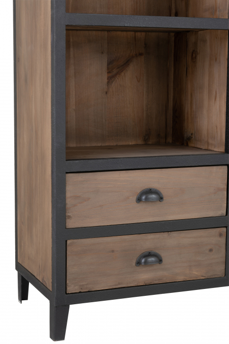 Biblioteca, Lemn, Natural, 165x40x216 cm [5]