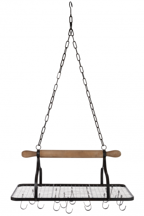 Raft suspendat, Lemn, Negru, 76x45x123 cm