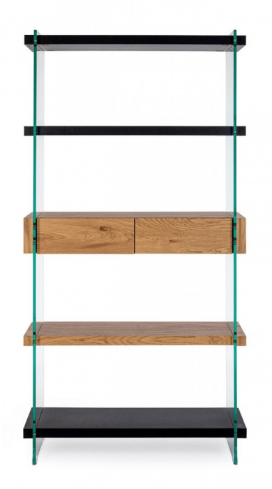 Biblioteca LINE, sticla, incolor, 90x39x180cm [3]