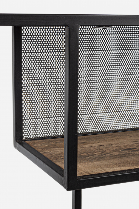 Biblioteca Roderic, Otel/Lemn, Maro/Negru, 84x35x188 cm [3]