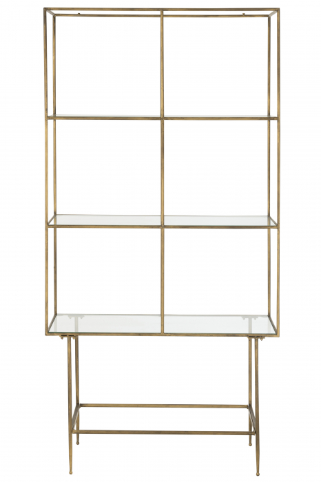 Biblioteca Shelves, Metal, Auriu, 100x40x200 cm [2]