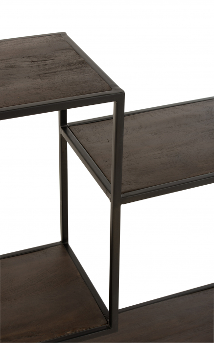Biblioteca Fien , Lemn/Metal, Maro/Negru, 119.5x30x195.5 cm [7]