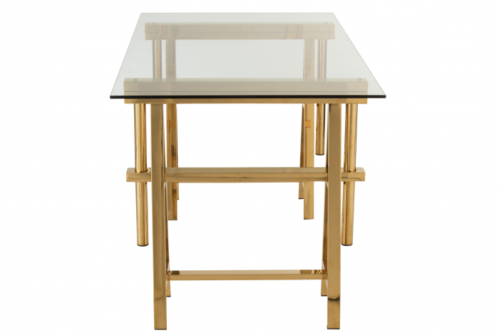 Birou ajustabil, Sticla, Auriu, 150x80x78 cm [3]