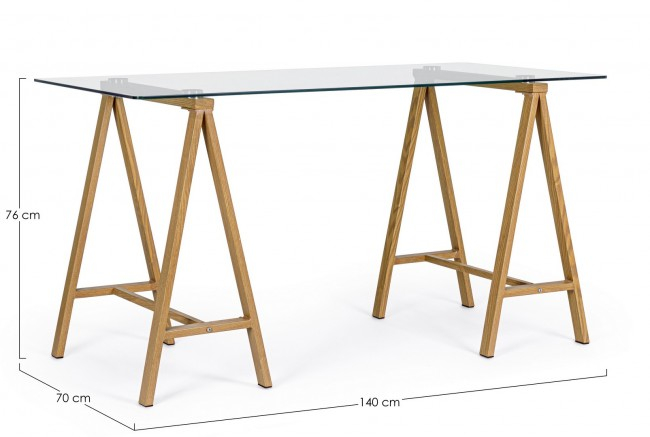 Birou Alchimia, Otel/Sticla, Maro, 140x70x76 cm [2]