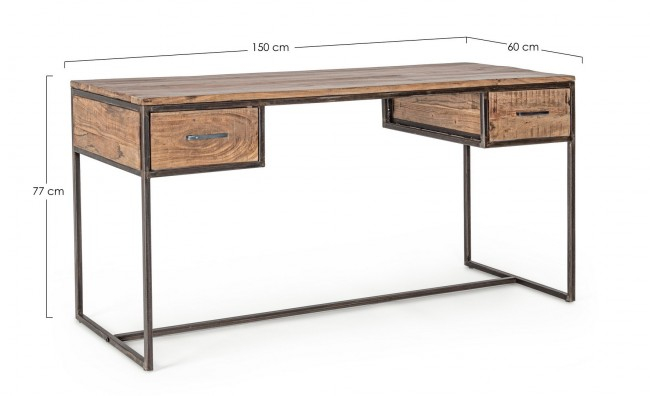 Birou ELMER, lemn, maro, 150x60x77cm [2]