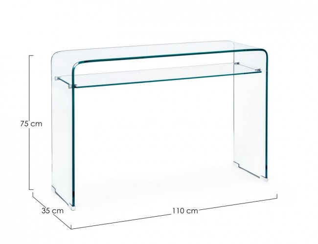 Birou Iride, Sticla, Traslucid, 110x35x75 cm [2]