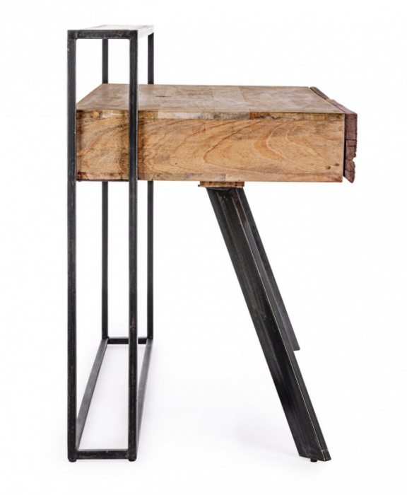 Birou Manchester, Lemn de mango/Otel, Maro, 120x60x92 cm  [4]