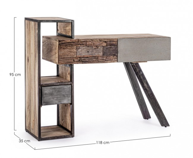 Birou MANCHESTER, lemn, maro, 118x35x95cm [2]