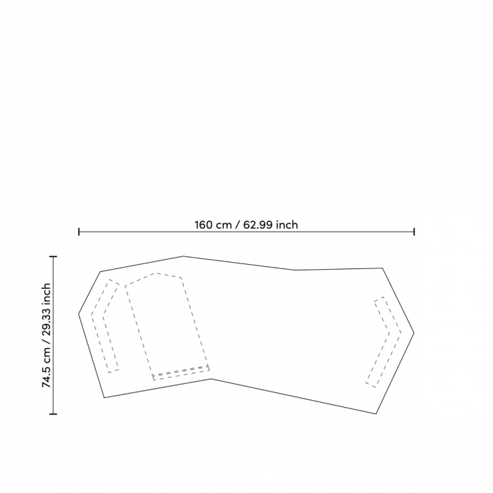Birou Xenon furnir eucalipt finisaj alamă, Dims: L. 160 | W. 74.5 | H. 75  (CM) [8]