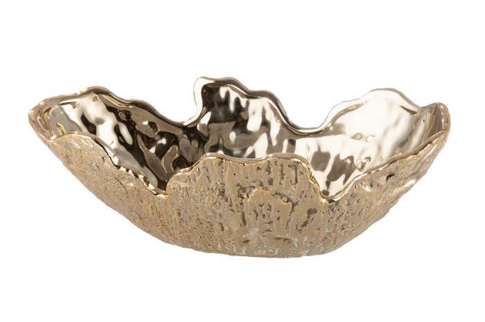 Bol, "Crepa", Ceramica, auriu, PU 2, L. 16 cm, l. 34,5 cm, H 21,5 cm [1]
