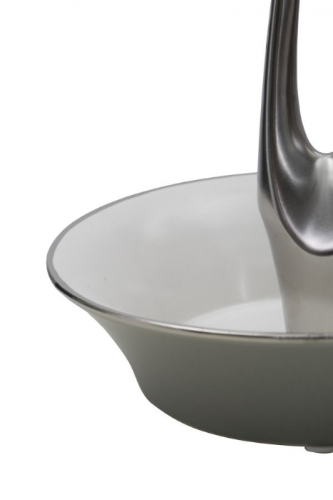 Bol decorativ, ceramica, alb/argintiu, 15.5X15.5X17.5 cm [2]